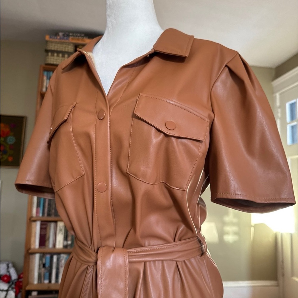 Marc New York faux leather shirt dress